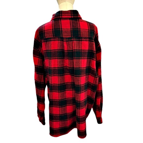 VTG Francois Girbaud Flannel Plaid Shirt Sz Large VERY Oversized Wool Blend READ - Picture 4 of 7